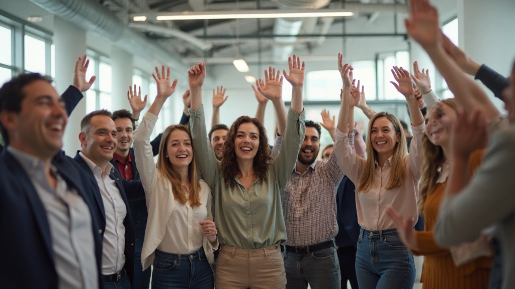 Успешная команда отмечает завершение этапа долгого проекта