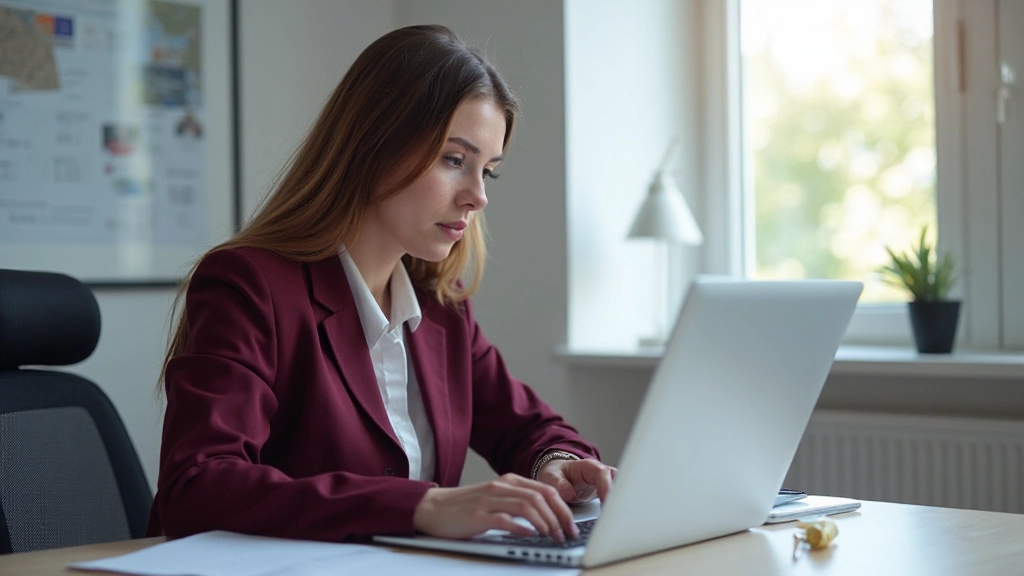 Профессиональная женщина анализирует графики и диаграммы на ноутбуке в офисе